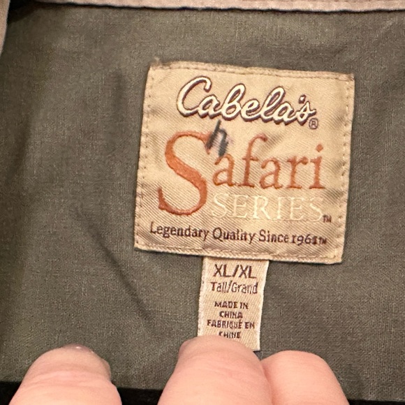 Cabela’s Button Up Shirt Jacket Men’s XL Tall Olive Safari Series Canvas - Picture 6 of 6